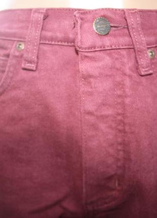 Стильные плотные штаны джинсы цвета марсала4 фото