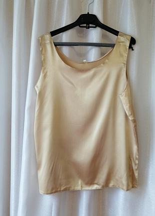 Блуза-майка атлас(не тянется)..размер 46-48  замеры** блуза-майка атлас(не тянется)  пог 50 см длинн