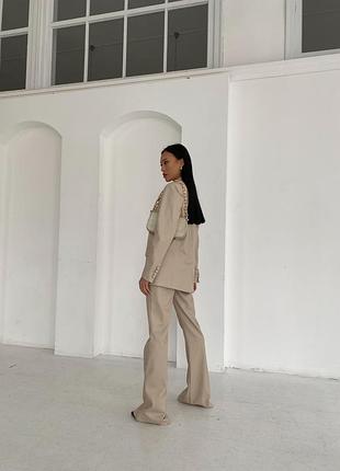 Кожаные брюки штаны клёш