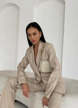 Кожаные брюки штаны клёш