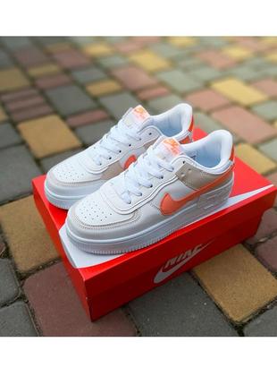 Кросівки жіночі nike air force 1 shadow білі сірі / кросівки жіночі найк аїр білі кроси сірі