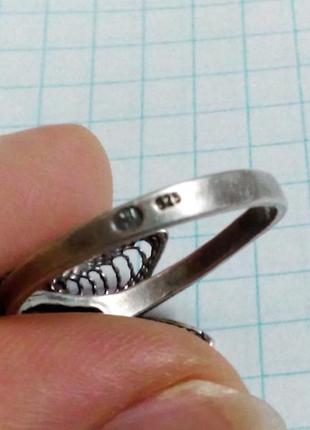 Старинное серебряное кольцо лилия5 фото