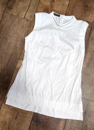 Кофта блуза біла біла футболка жіноча xs s безрукавка