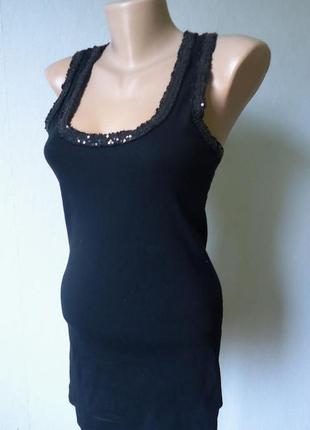 Майка борцовка в рубчик  пайетки