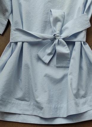 Хлопковая блуза от cos в полоску с бантом/котонова блуза в полоску3 фото