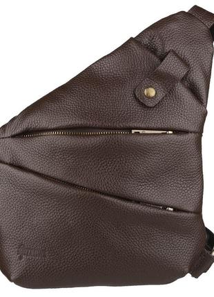 Чоловіча сумка-слінг через плече fc-6402-3md коричневий флотар, бренд tarwa1 фото