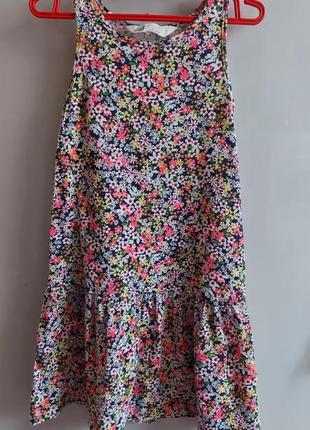 Легкое трикотажное платье сарафан в цветочный принт h&m6 фото