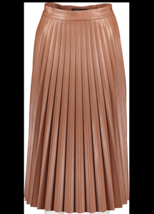 Спідниця пліссе зі штучної шкіри / міді / newyorker