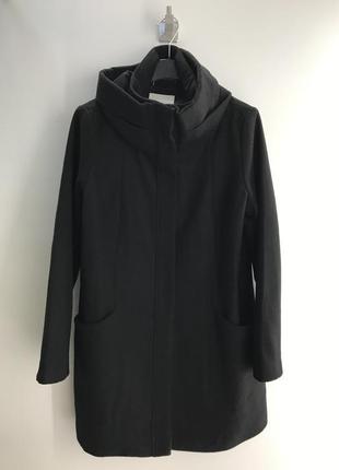Теплое черное пальто tom tailor