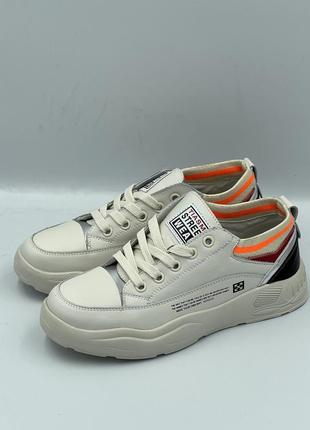 Кеды женские, натуральная кожа