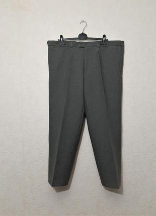 Немецкие брюки серые костюмные классические тёплые шерсть/полиэстер деми/зима мужские2 фото