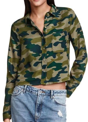 Сорочка мілітарі h&m. військова. хакі.