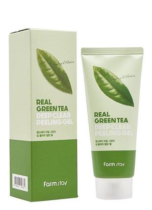 Пілінг-гель з екстрактом зеленого чаю farmstay green tea real deep clear gel peeling1 фото
