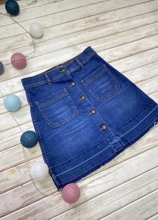 Стильная джинсовая юбка с пуговицами zara1 фото