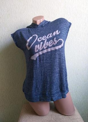 Необычная футболка с капюшоном. капюшонка. бомбер.