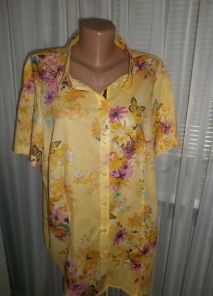 Чарівна яскрава сорочка блуза з найтоншого бавовни р. евро48/укр.52-56