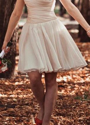 Короткое свадебное\коктейльное платье1 фото
