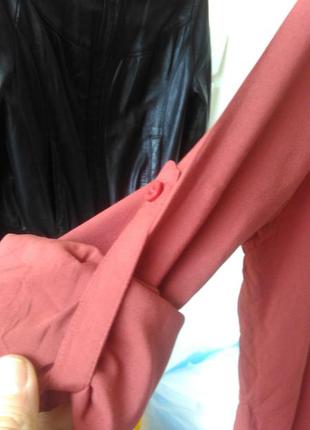 Блуза из вискозы кирпичного цвета большого размера3 фото