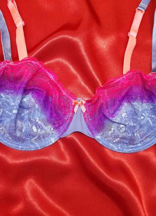Ідеальний синій рожевий синій рожевий фіолетовий мереживний яскравий різнокольоровий сексуальний бюстгальтер ліфчик без паролона з кісточками чашка в4 фото