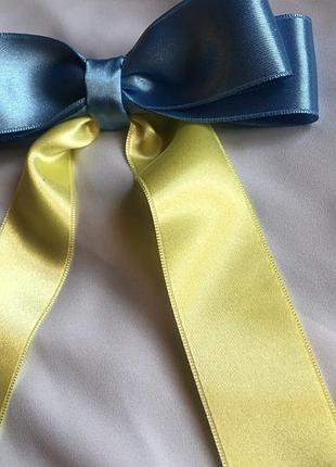 Жовто-блакитний бантик на заколці 🇺🇦
