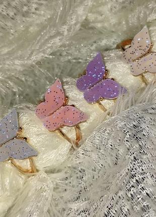 Шикарные кольца с бабочками, кольца, кольцо с кристальной бабочкой, колечко, золото, украшения, подарок2 фото