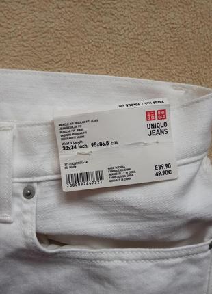 Білі джинси uniqlo, miracle air regular fit jeans4 фото