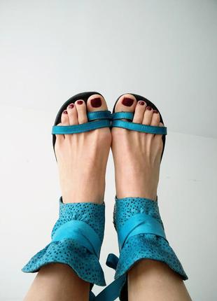 Яркие сандалии босоножки 100% натуральная кожа5 фото