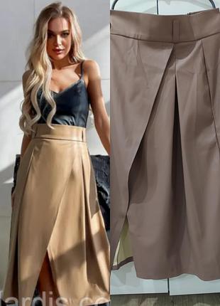 Юбка удлинённая эко кожа