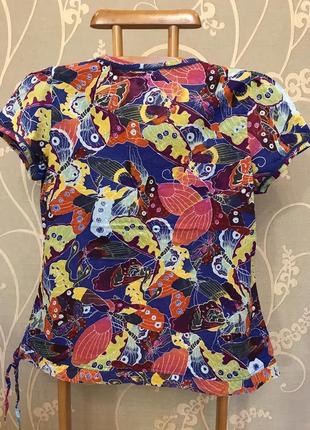 Очень красивая и стильная брендовая разноцветная блузка..100% коттон.2 фото