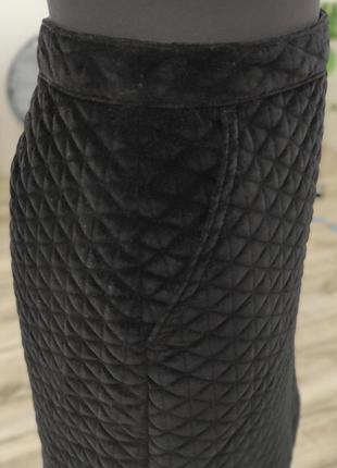 Стильная юбка из стёганого велюра f&f3 фото