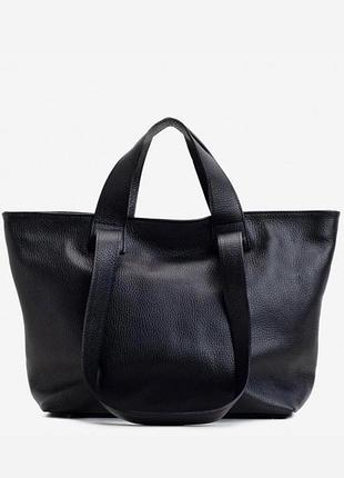 Сумка шопер жіноча з м'якої зернистої натуральної шкіри3 фото