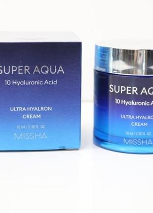 Увлажняющий крем 70 мл missha super aqua ultra hyalron cream4 фото