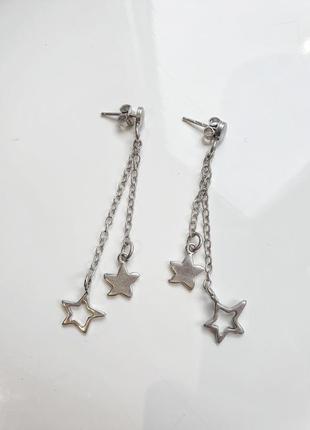 Сережки серьги серёжки серебро срібло минимализм висюльки1 фото