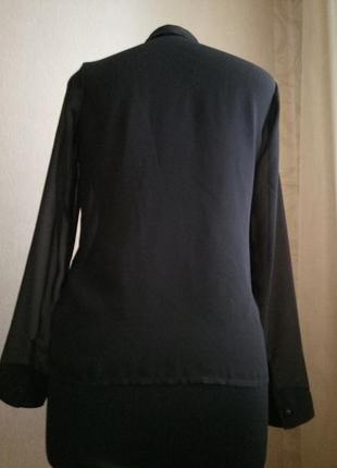 Блуза прозора чорна з камінчиками3 фото