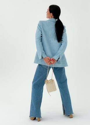 Двубортный твидовый пиджак жакет на пуговице6 фото