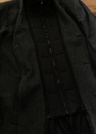 Темно-серое , шерстяное , весеннее пальто с мехом и подкладкой christian berg5 фото