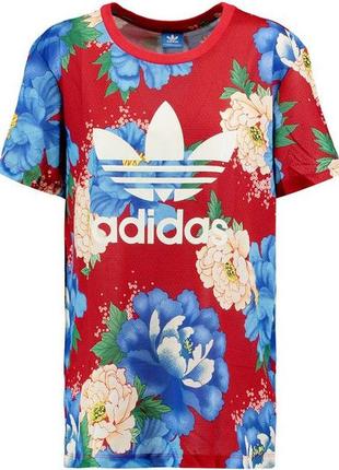 Adidas originals-футболка з квітковим принтом! р.-342 фото