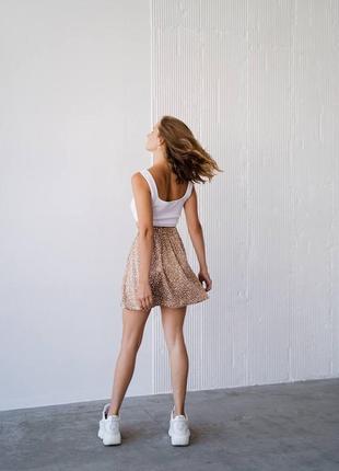 Шёлковая юбка мини в принт3 фото