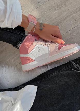 Кросівки jordan 1 retro pink кроссовки9 фото