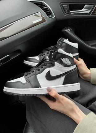 Кросівки air jordan 1 black/white кроссовки