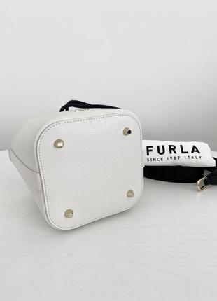 Женская итальянская кожаная сумочка furla bucket ведро жіноча сумка бочечка італія шкіра оригінал подарок жене девушке7 фото