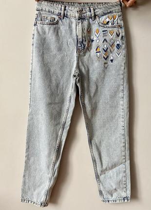Sale❗️блакитні джинси з вишивкою