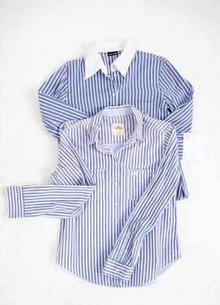 Сорочка від бренду hollister ідеальний варіант під джинси в смужку1 фото