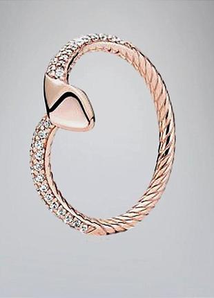 Нежное колечко с камушками, кольцо, украшение, розовое золото, подарок
