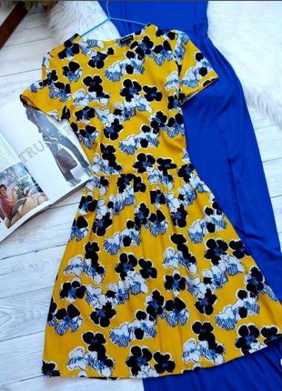 Платье в цветы желтое платье river island вискоза сукня в квіти віскоза плаття 42 распродажа розпродаж2 фото