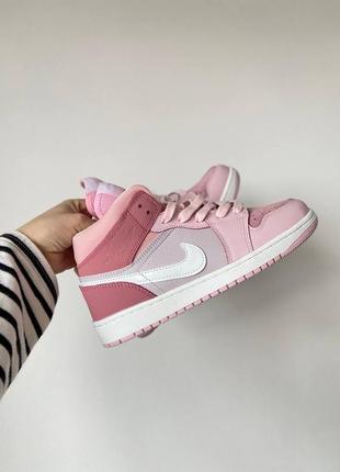 Nike air jordan 1 retro 1 digital pink новинка розовые женские кроссовки найк джордан новая коллекция весна літо осінь демісезон рожеві круті кросівки