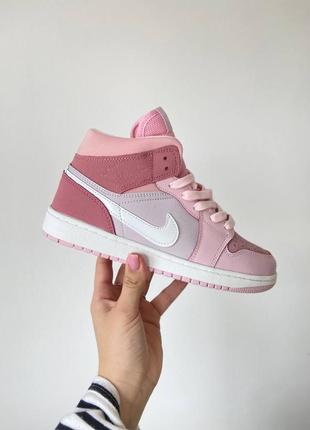 Nike air jordan 1 retro 1 digital pink новинка розовые женские кроссовки найк джордан новая коллекция весна літо осінь демісезон рожеві круті кросівки