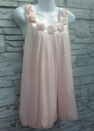 Розпродаж!!! красива блуза персикового кольору в трояндочках new look2 фото