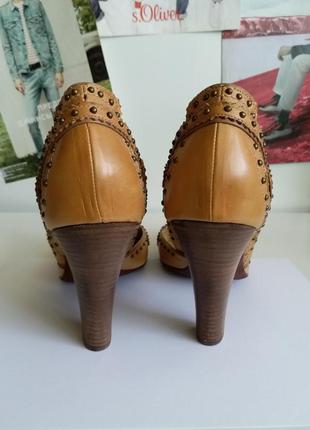 Итальянские брендовые туфли карамельного цвета kalliste.5 фото