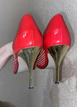 Женские туфли лодочки красные, размер 374 фото